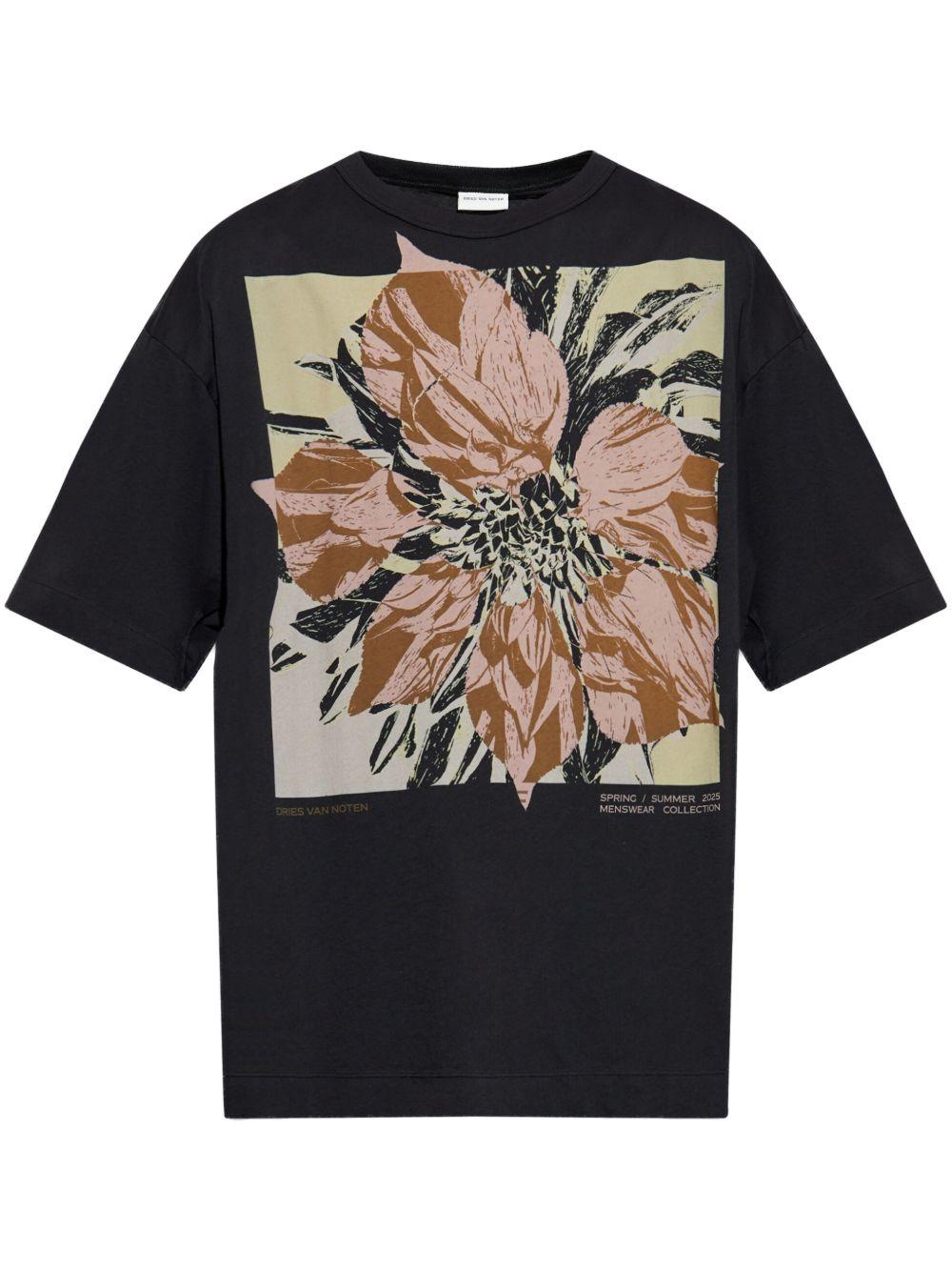 Black Logo Graphic T-shirt 2510211411608 900 BLACK DRIES VAN NOTEN 