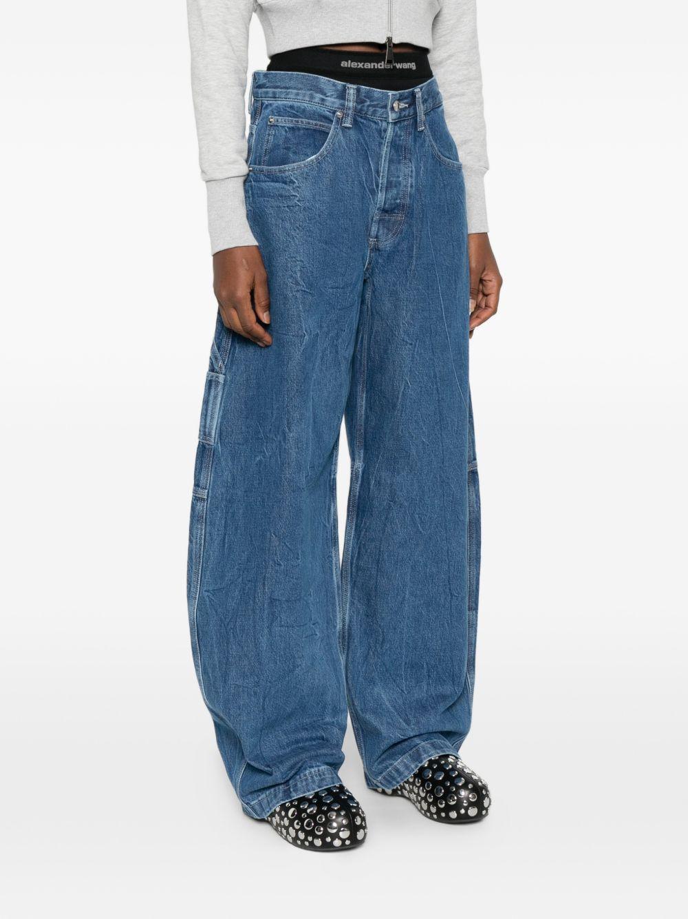 Mid Rise Jeans Con Logo Elastico 4DC1264967 401 DEEP BLUE ALEXANDER WANG 