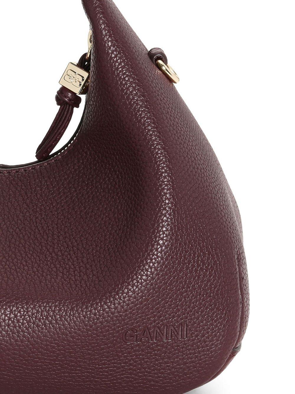 Brown Mini Hobo Bag A7102 979 CHICORY COFFEE GANNI 