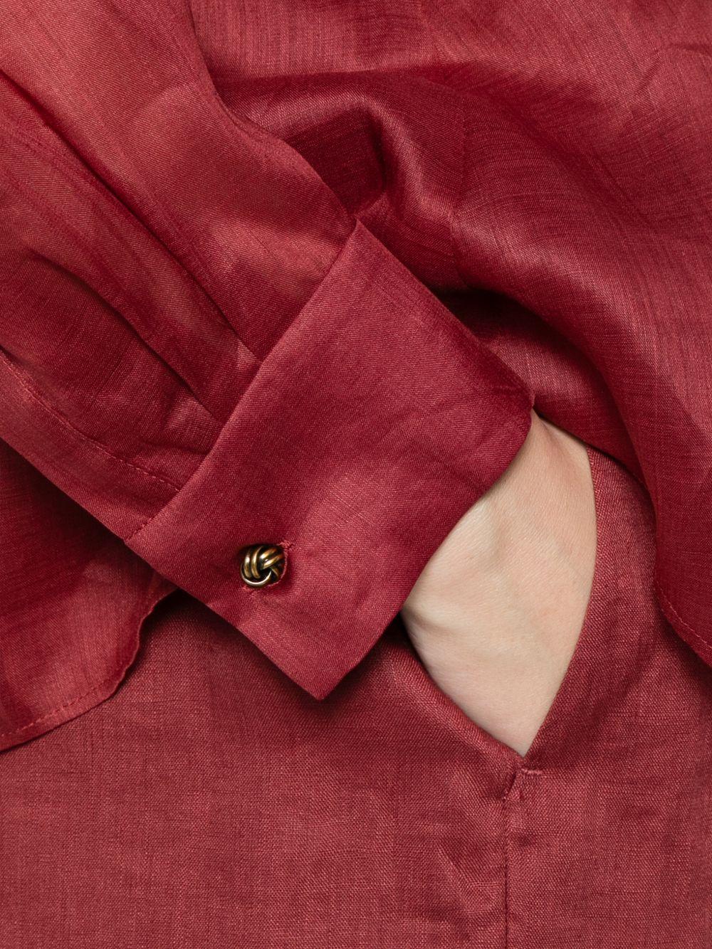 Camicia In Tela Ramie MSTORA 066 ROSSO MATTONE MAX MARA STUDIO 