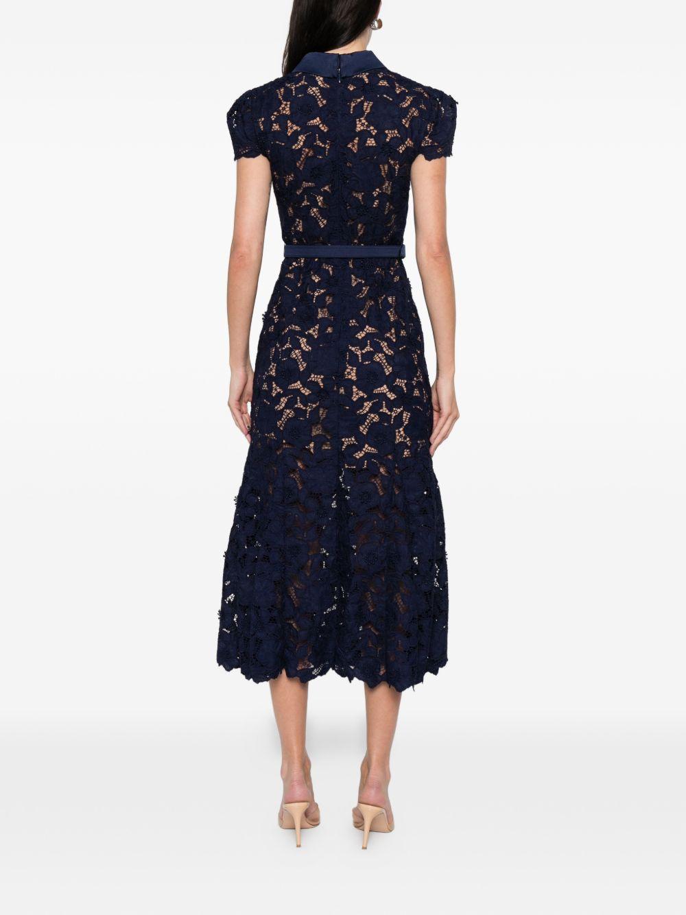 Abito Midi In Pizzo RS26171MN NAVY SELF-PORTRAIT 