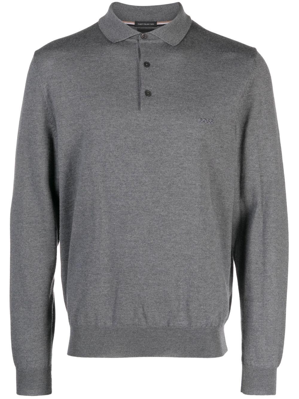 Maglione stile polo 50476357 030 MEDIUM GREY BOSS 
