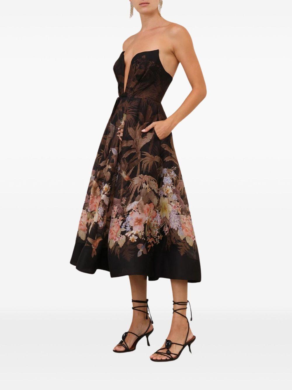 Abito midi drappeggiato Illuminate 3850DS251 BLACK TROPICAL ZIMMERMANN 