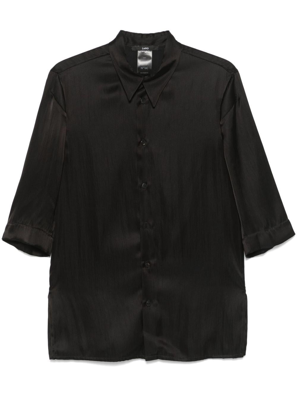 Camicia N°16 Cupro Satin Nero SS25N16 CUPRO SATIN NERO SAPIO 