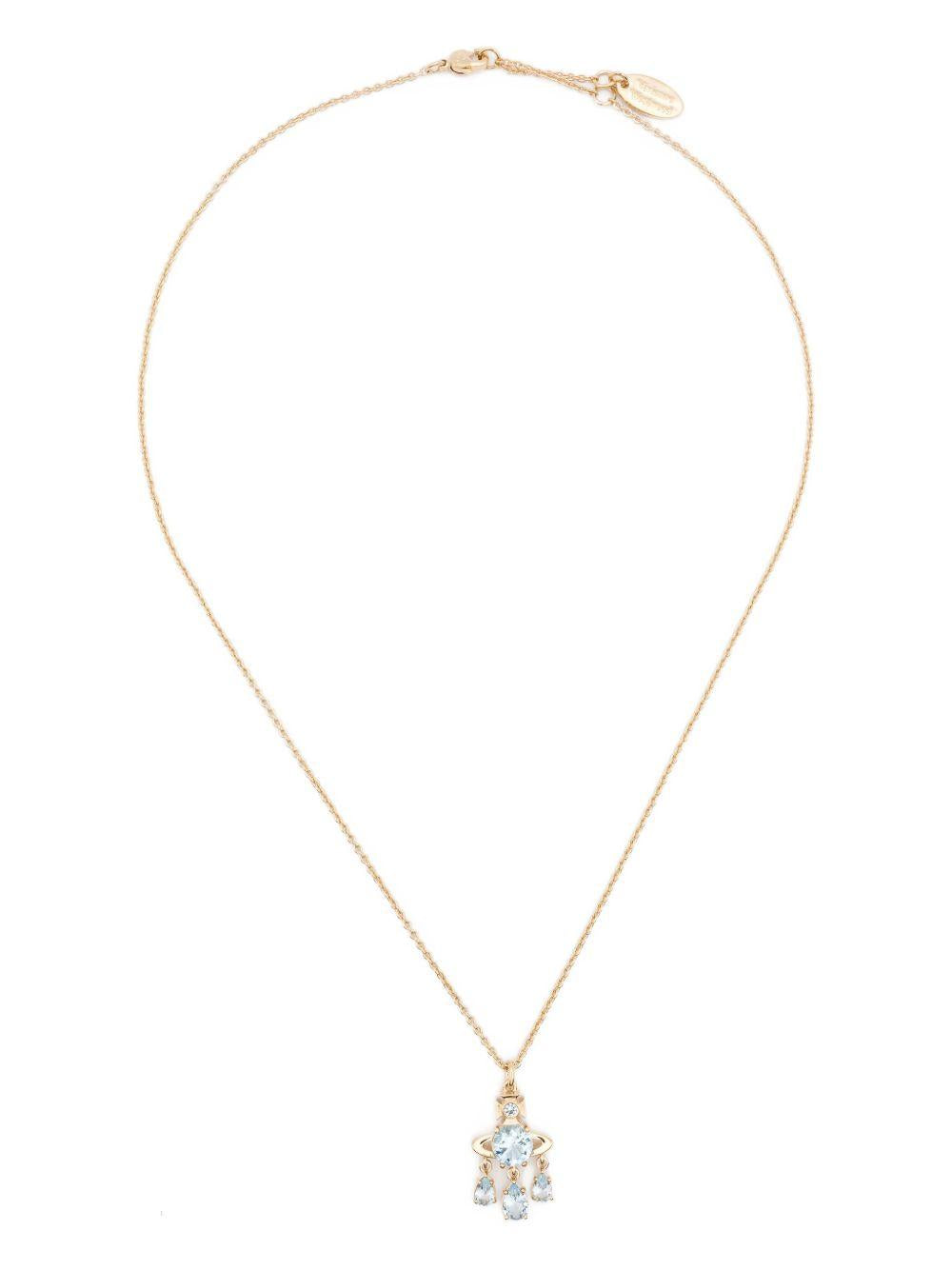 Collana con ciondolo Lee Orb 630203F202R849 R849 GOLD LIGHT BLUE VIVIENNE WESTWOOD 
