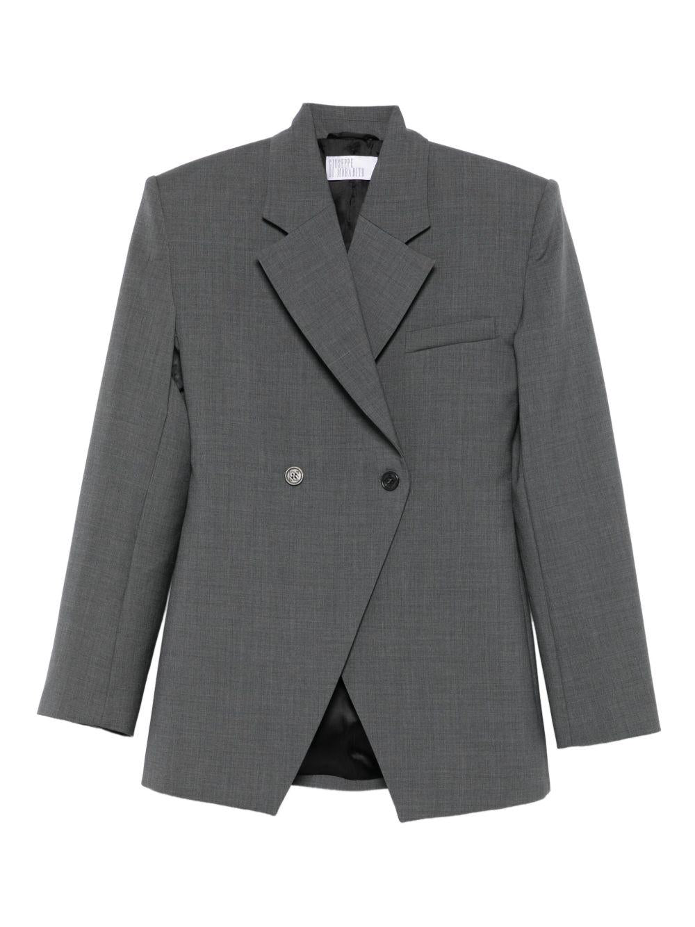 Giacca doppiopetto asimmetrica 05FWJA12105327A 98 GREY GIUSEPPE DI MORABITO 