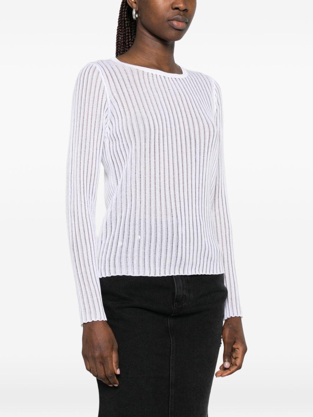 Maglione a coste 261FXA37001 01 BIANCO ROBERTO COLLINA 