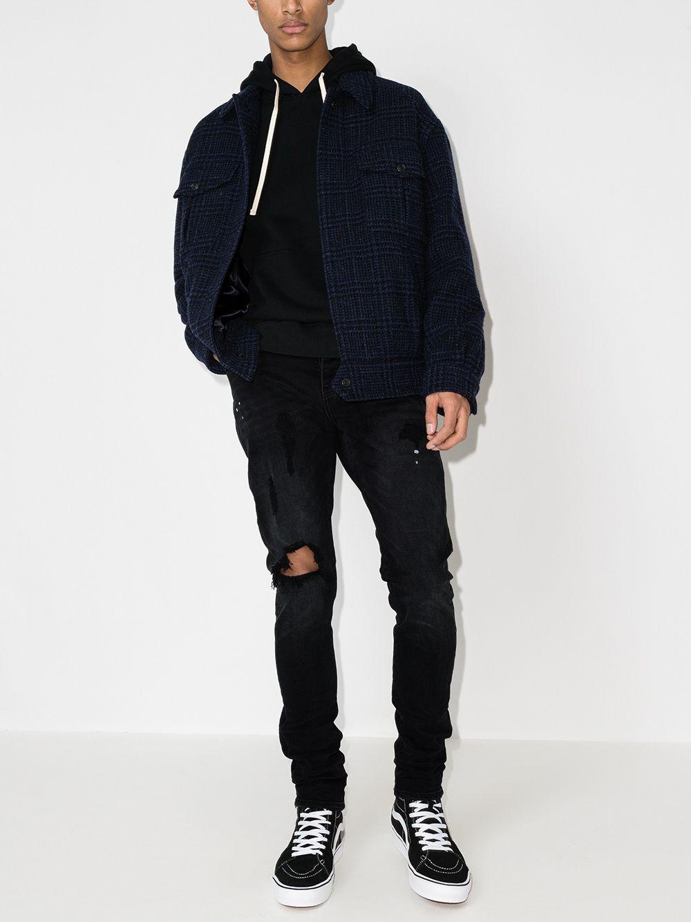 Jeans slim effetto vissuto P002 P002BLR BLACK REPAIR PURPLE BRAND 