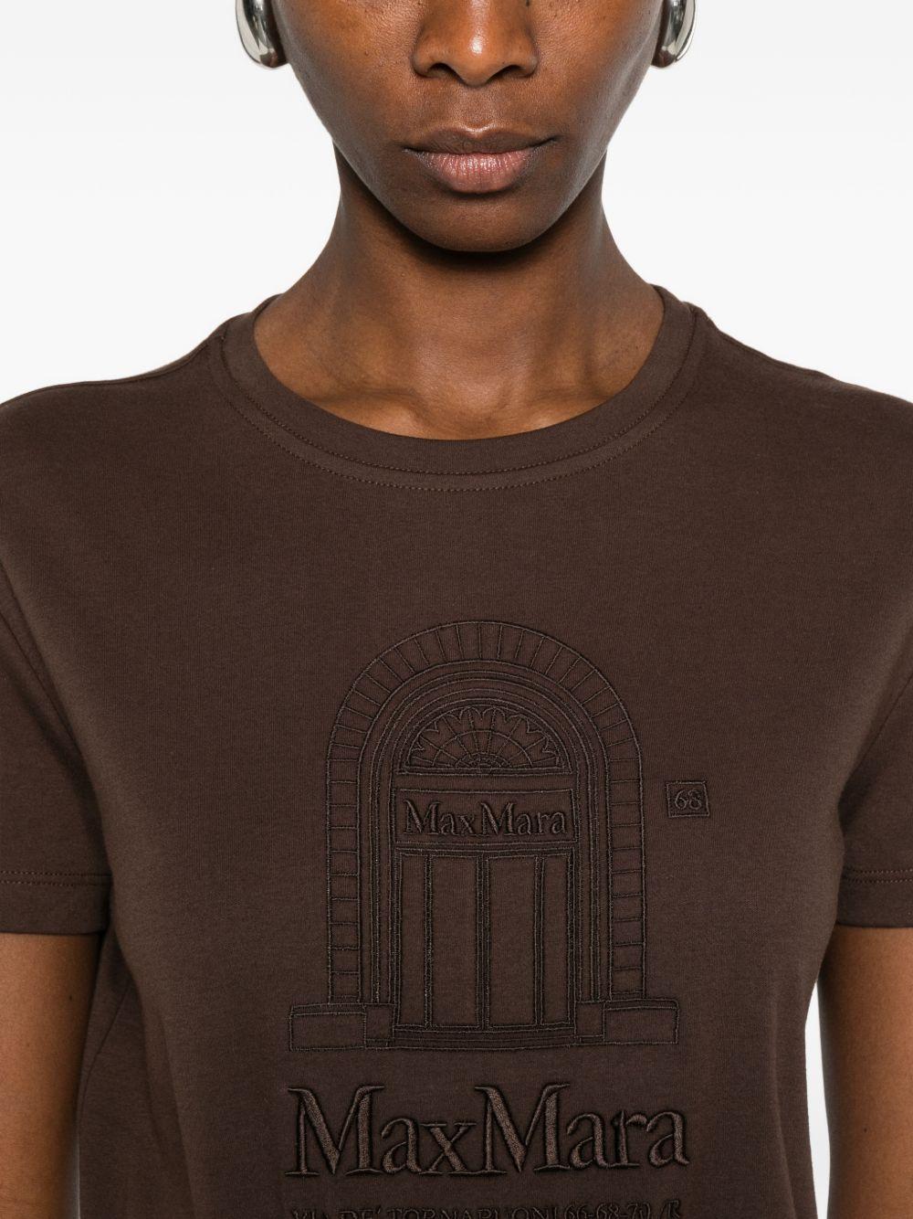 T-Shirt In Cotone SMMBELLA 004 BROWN S MAX MARA 