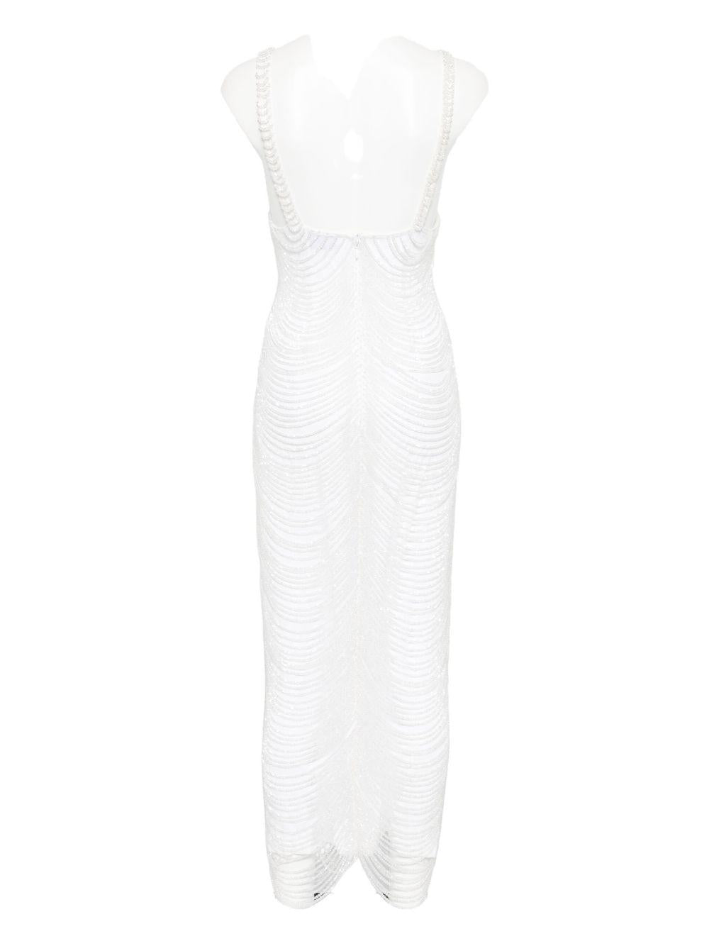 Long Dress with Crystal Embellishments 05FW2DR521 02 WHITE GIUSEPPE DI MORABITO 