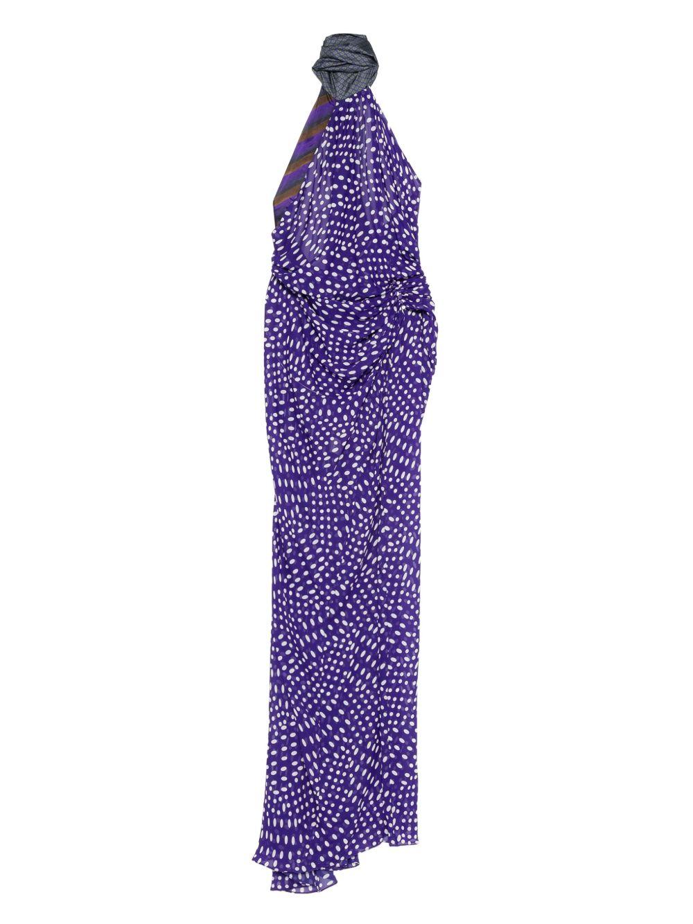 Abito da sera lungo in seta DEVIRA2252 401 PURPLE DRIES VAN NOTEN 