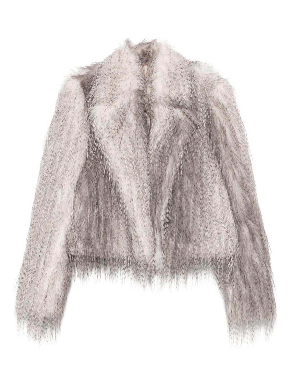 Giacca in ecopelliccia effetto lince 05FWJA13705361 90 GREY GIUSEPPE DI MORABITO 