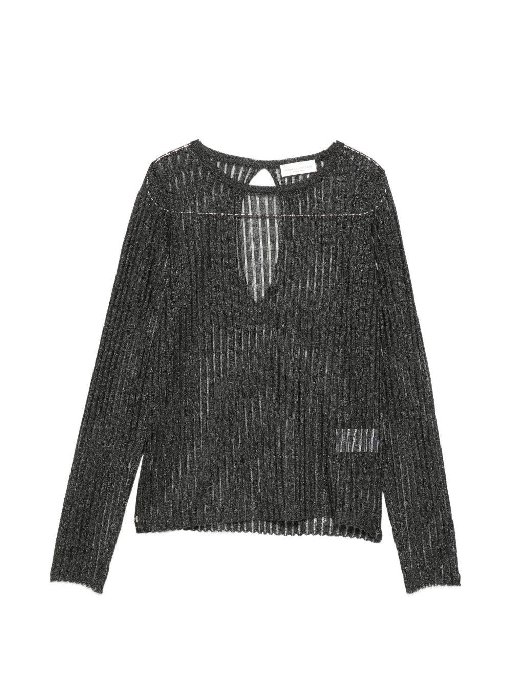 Maglione a coste 261FXA37001 09 NERO ROBERTO COLLINA 