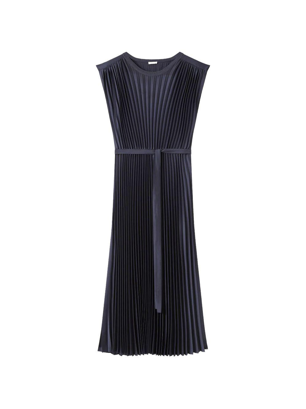 Volta Knit Weave Plissé Dress JF009603 0365 INDIGO JOSEPH 
