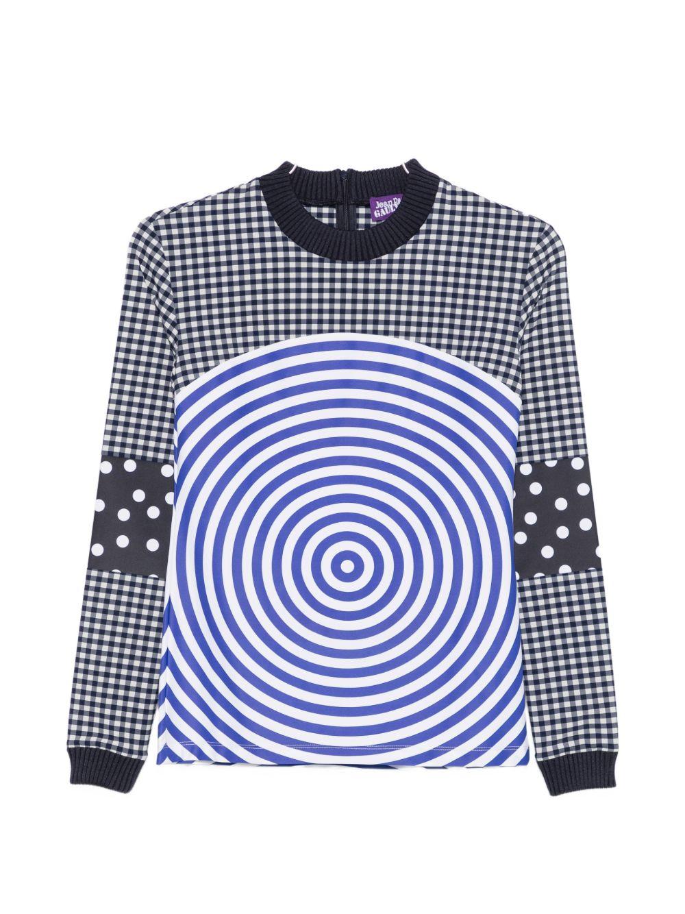 T-Shirt Manica Lunga Stampata 2602UTO466J046P 0159 WHITE NAVY JEAN PAUL GAULTIER 