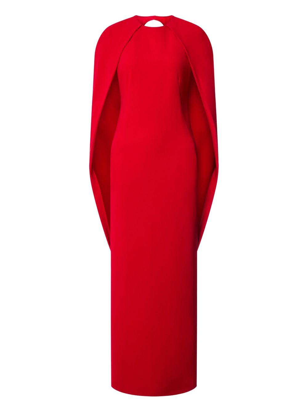 Abito a Mantella in Cady Stretch 252M04685134 0112 ROSSO ALBERTA FERRETTI 