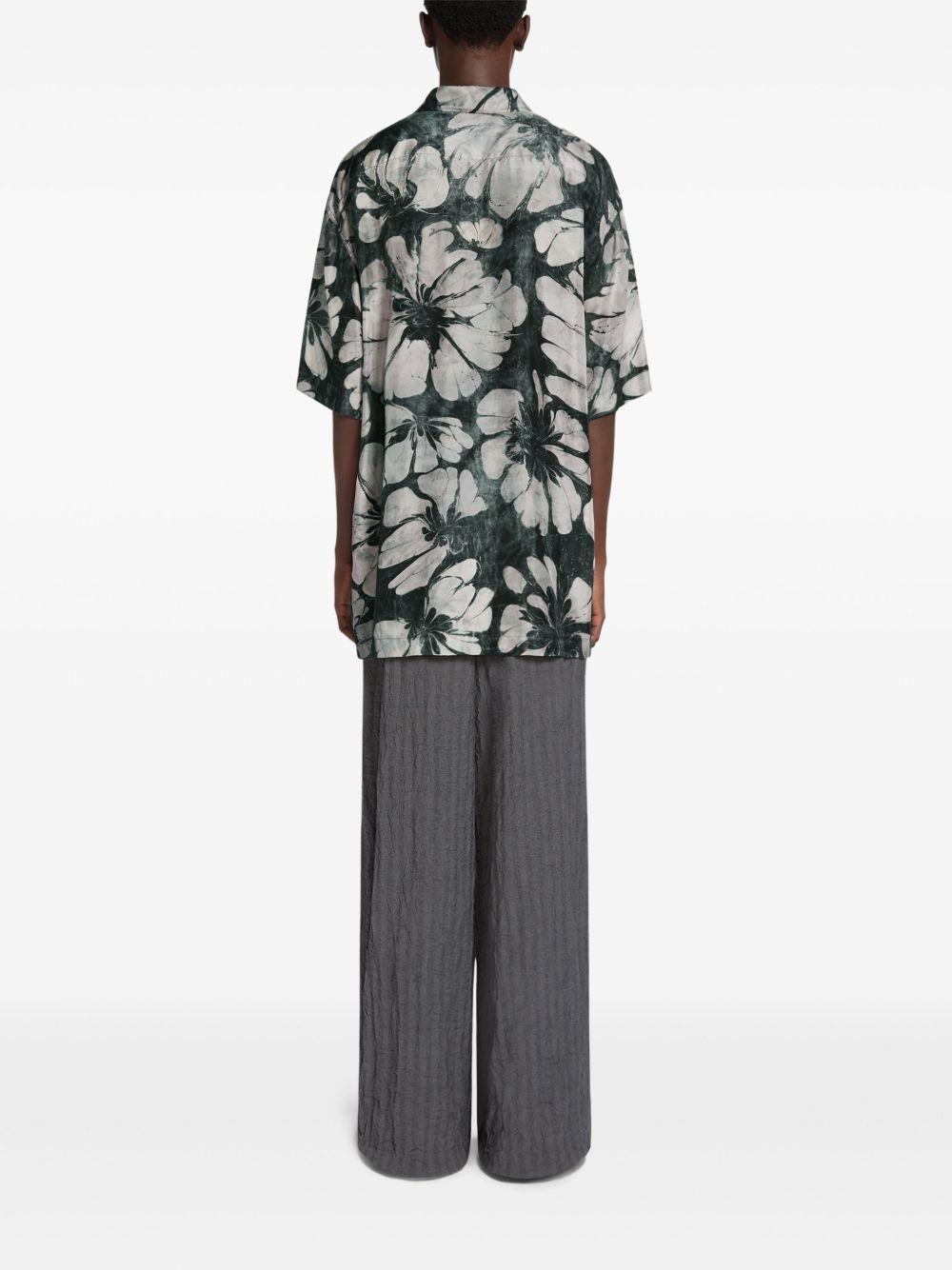 Camicia a mezze maniche in seta 2510207001202 604 GREEN DRIES VAN NOTEN 