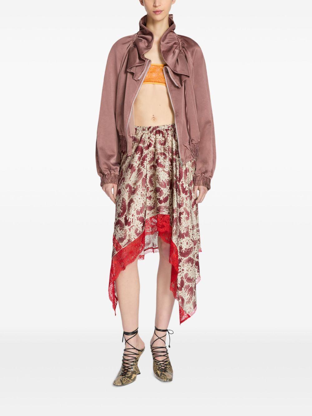 Asymmetrical silk skirt 2510108021163 358 BURGUNDY DRIES VAN NOTEN 