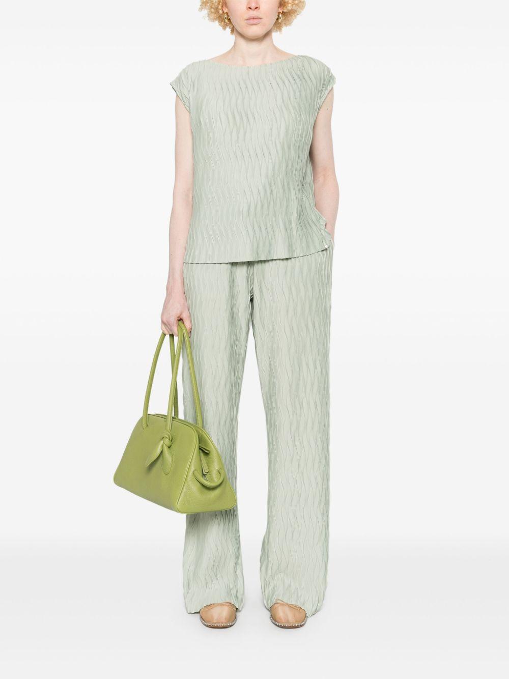 Pantaloni con effetto stropicciato PT000118D52102 7109 VERDE CHIARO HERNO 