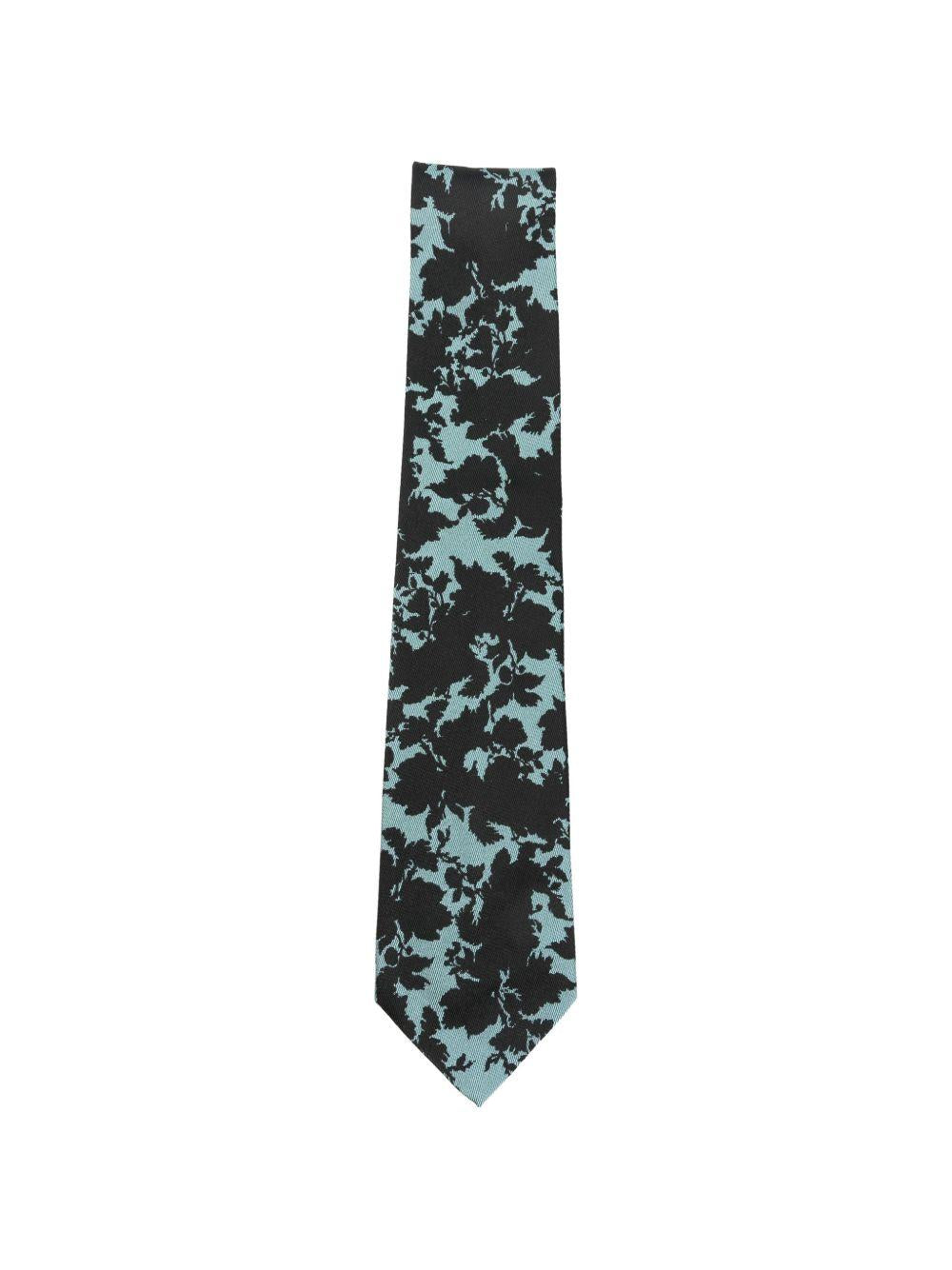 Floral Silk-Twill Tie TIE1023903 608 MINT DRIES VAN NOTEN 