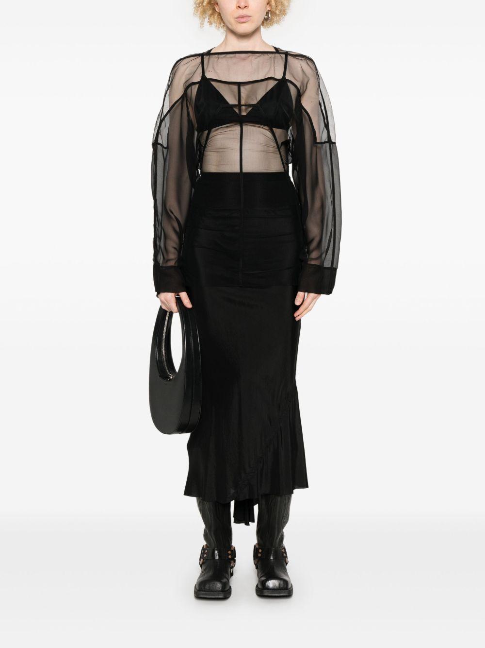 Collage Tulle T-shirt RP01E7229TUSS 09 BLACK RICK OWENS 