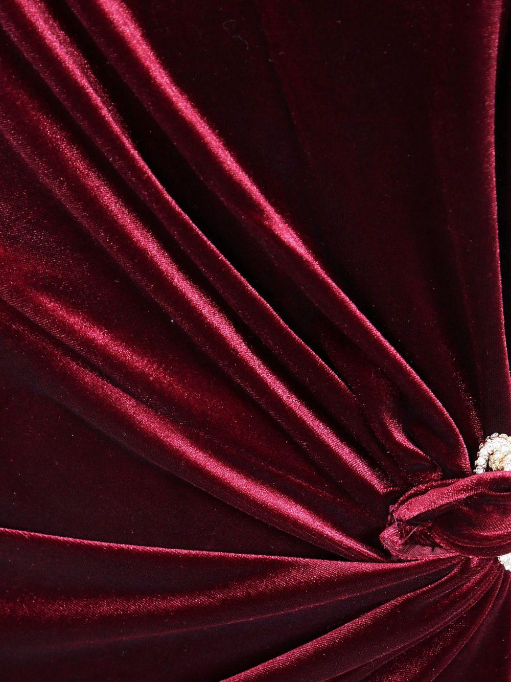 Burgundy Velvet Bandeau Maxi Dress AW25128XBU BURGUNDY SELF-PORTRAIT 