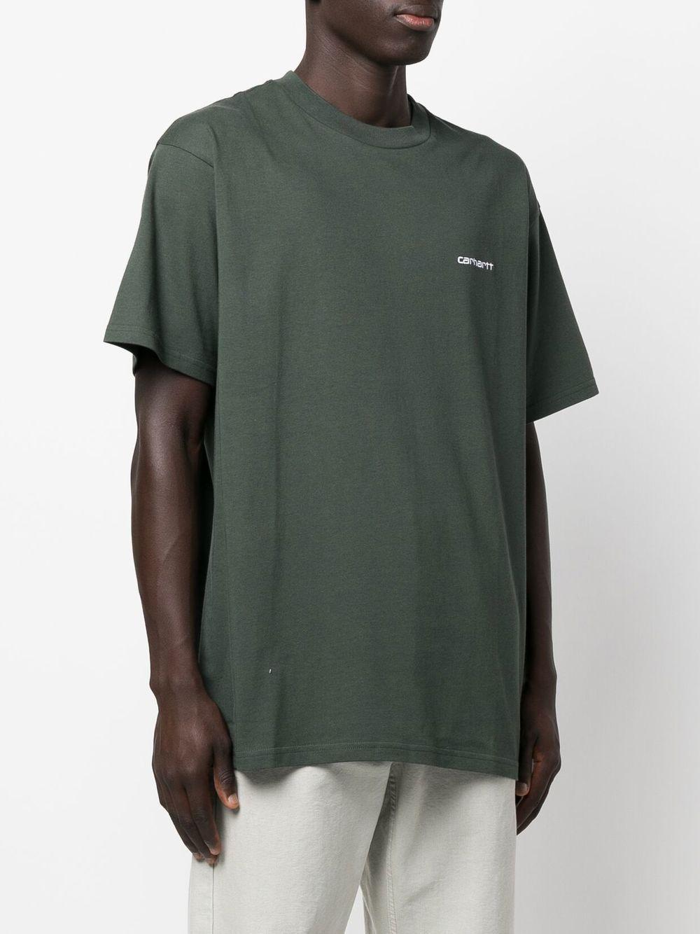 S/S Script Embroidery T-Shirt I030435 3LUXX LEAF WHITE CARHARTT WIP 
