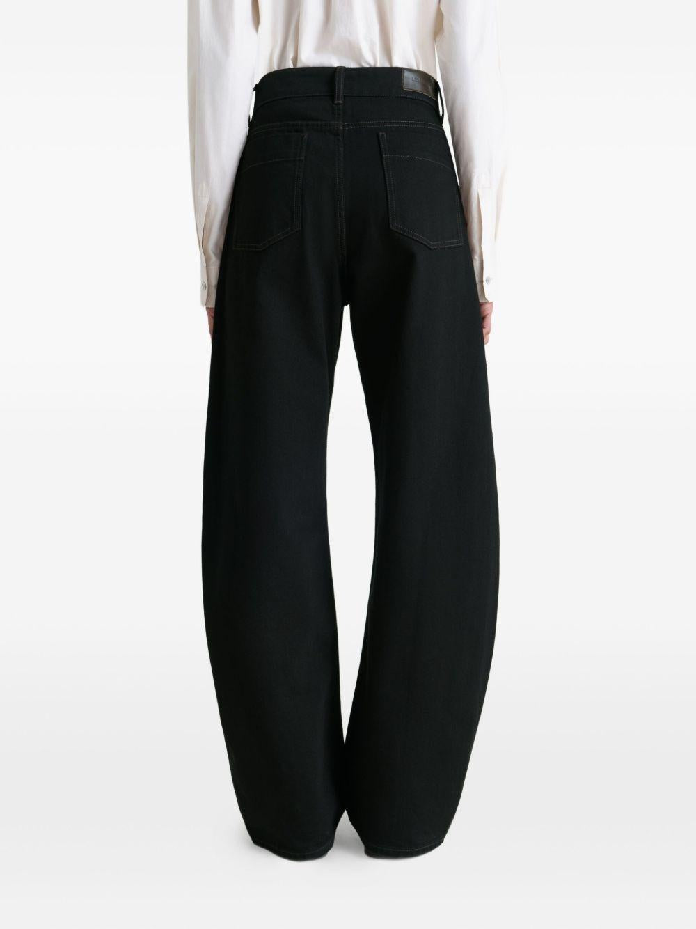 High Waisted Curved Pants - Heavy Black Denim PA1264LD1055 BK999 BLACK LEMAIRE 