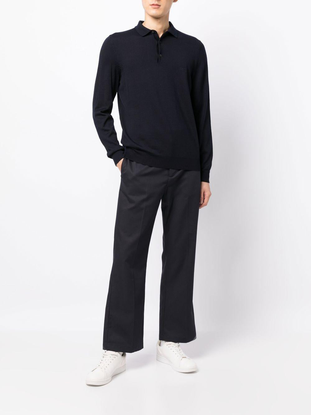 Maglione stile polo 50476357 404 DARK BLUE BOSS 