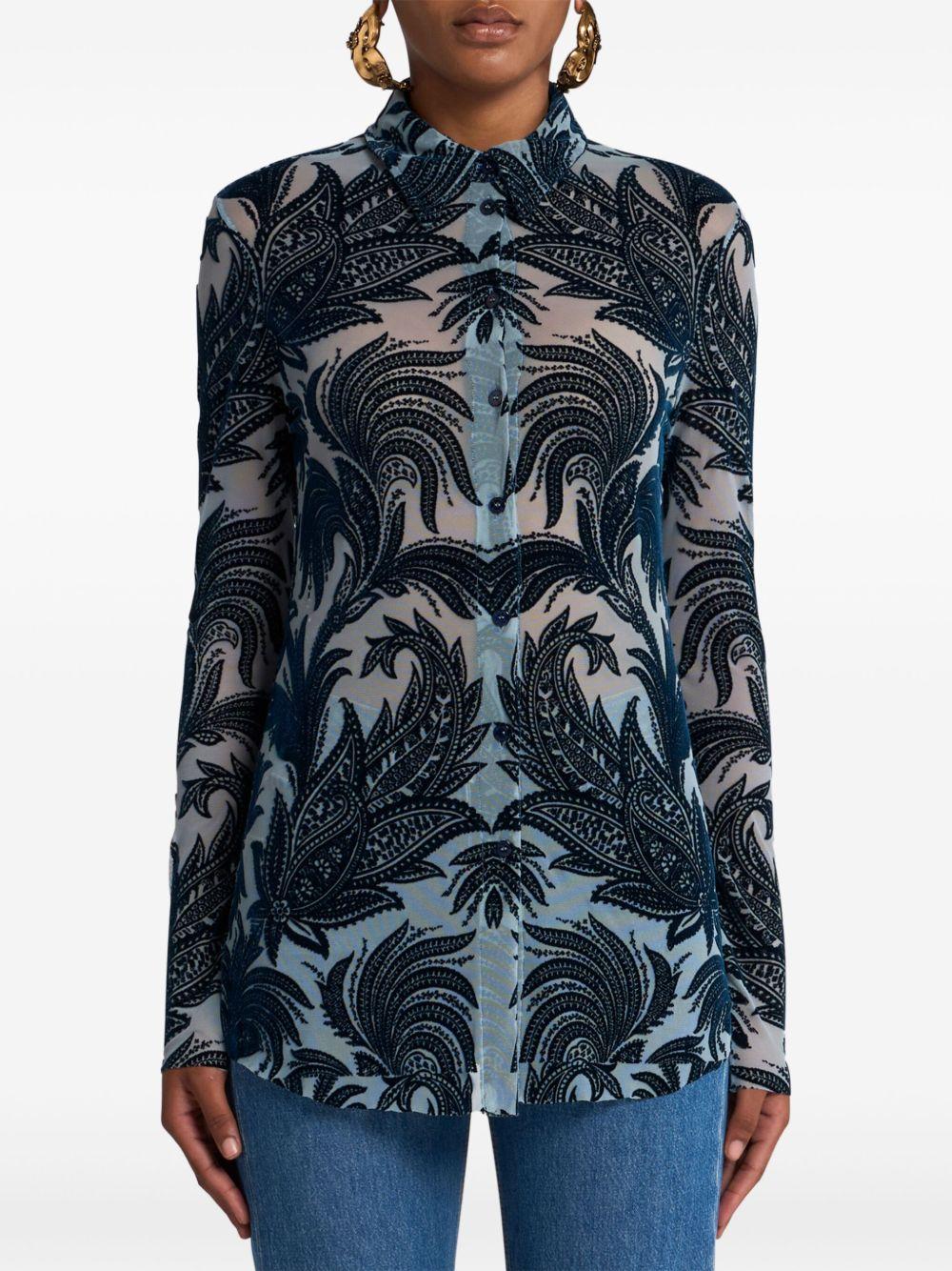 Camicia in Tulle Paisley<BR/> WRIA0041AK801 S9001 ETRO 