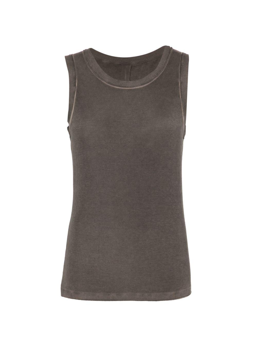 Ti Ribbed Tank Top UP1030 UW860 GREY BROWN UMA WANG 