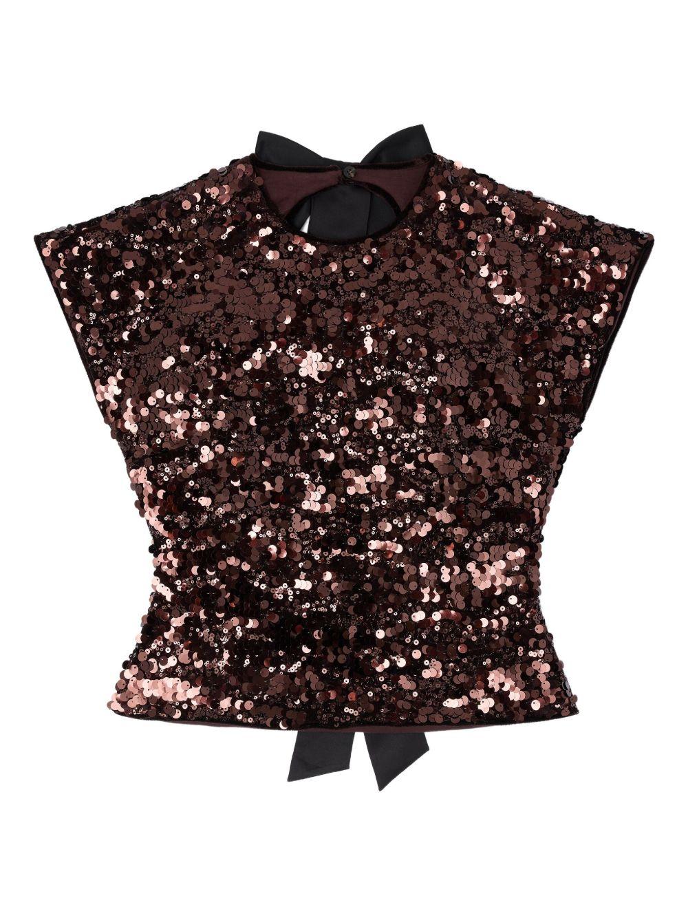 Velvet Sequins Top A1040100 ZWX DEMITASSE GANNI 