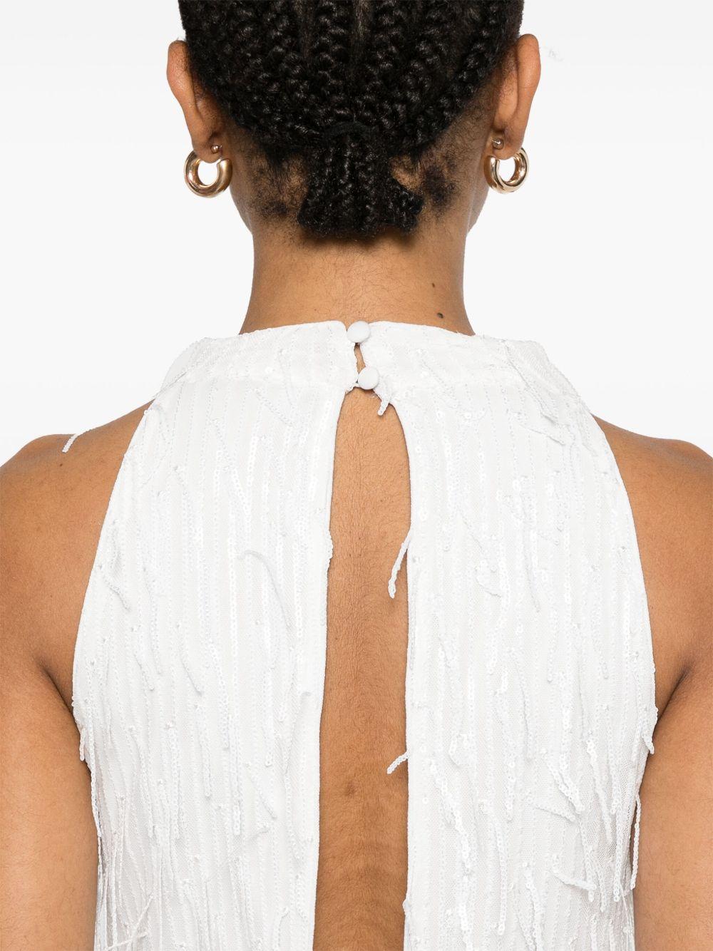 Abito lungo con scollo all'americana 113910857 857 EGRET ROTATE 