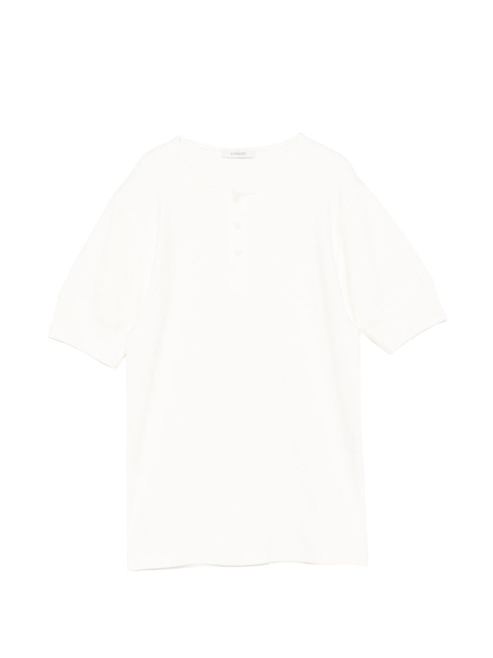 Rib Henley Top in Jersey TS0007LJ1030 WH086 MILK LEMAIRE 