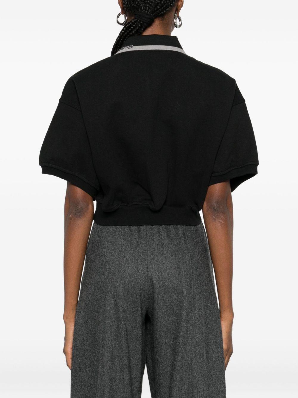 Relaxed Cropped Polo 4CC1261207 001 BLACK ALEXANDER WANG 