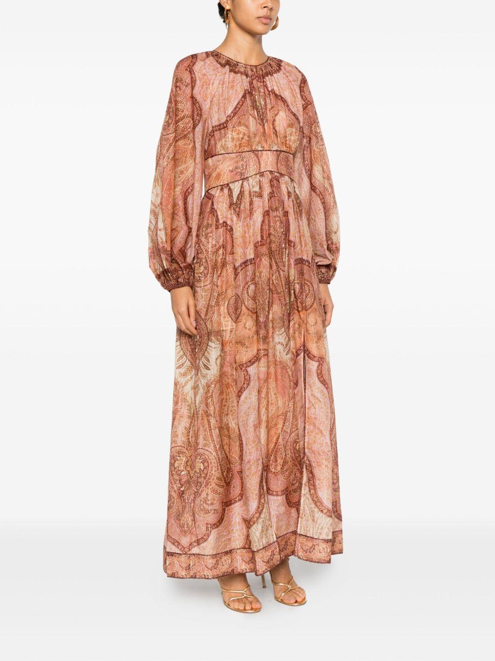 Wanderlust Midi Dress 5947DRS262 TAPESTRY BURGUNDY ZIMMERMANN 