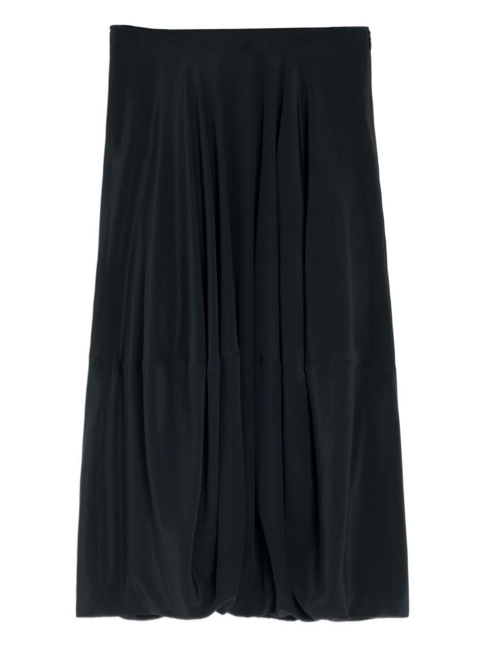 Balloon Skirt - Silk Crepe de Chine SK1053LF1446 BK999 BLACK LEMAIRE 