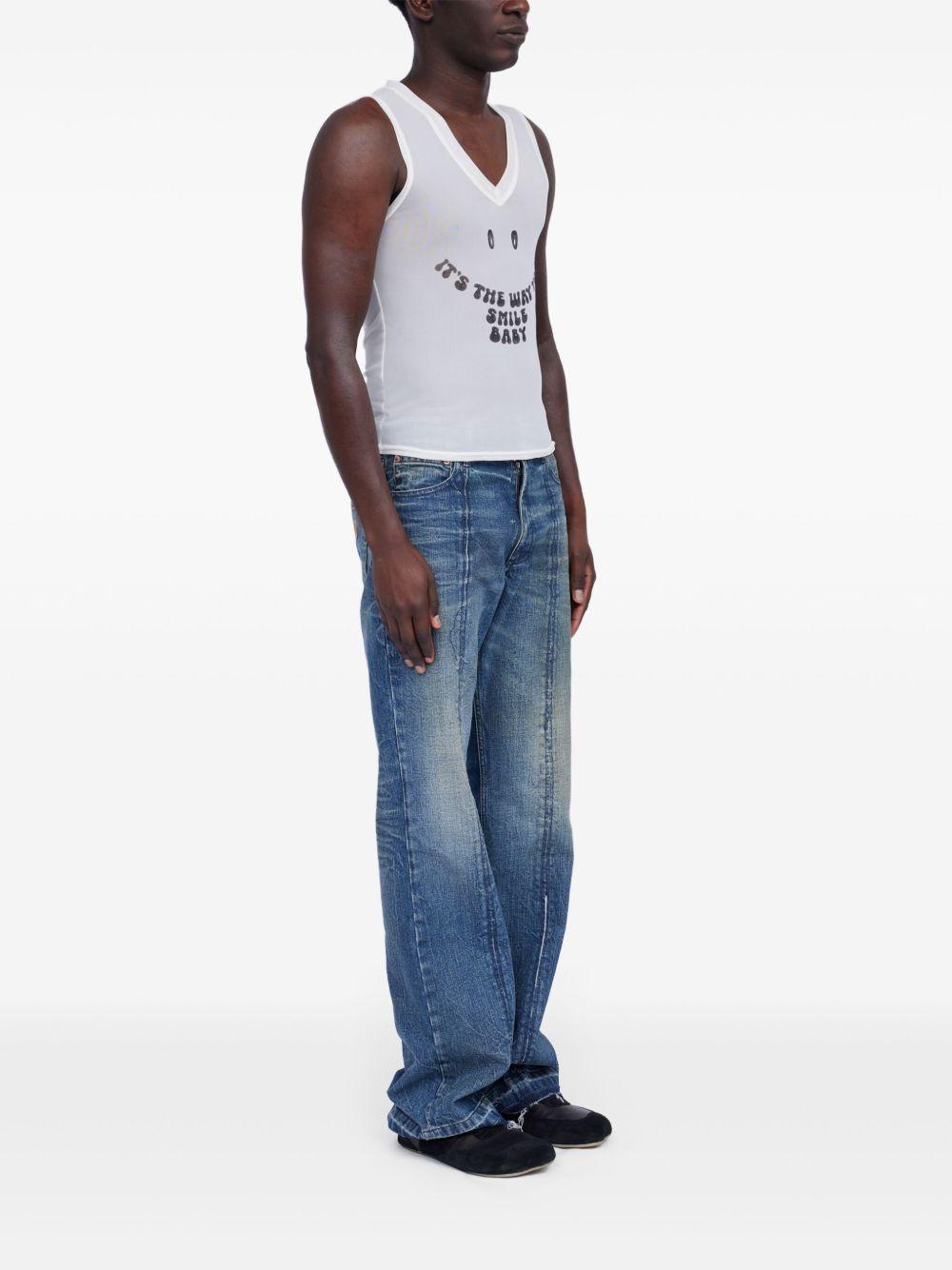 Top in tinta unita con stampa<BR/> SH2NL0014S24423 102 MM6 MAISON MARGIELA 