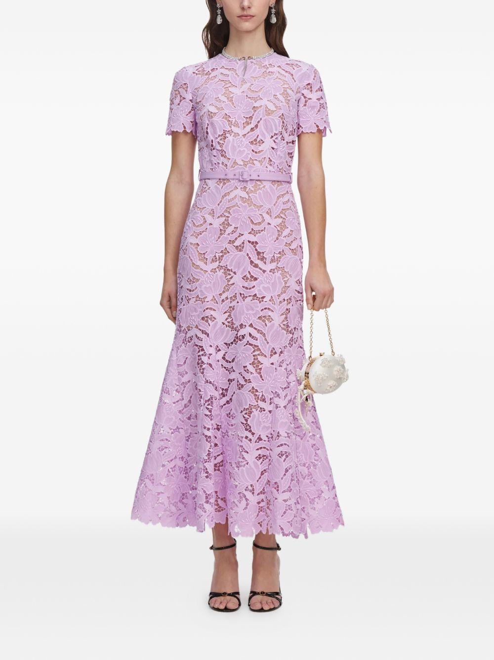 Abito midi in pizzo PF26107ML LILAC SELF-PORTRAIT 