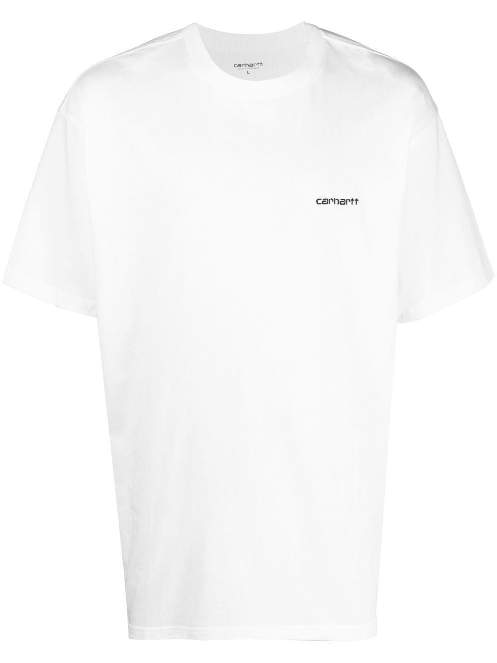 S/S Script Embroidery T-Shirt I030435 00AXX WHITE BLACK CARHARTT WIP 