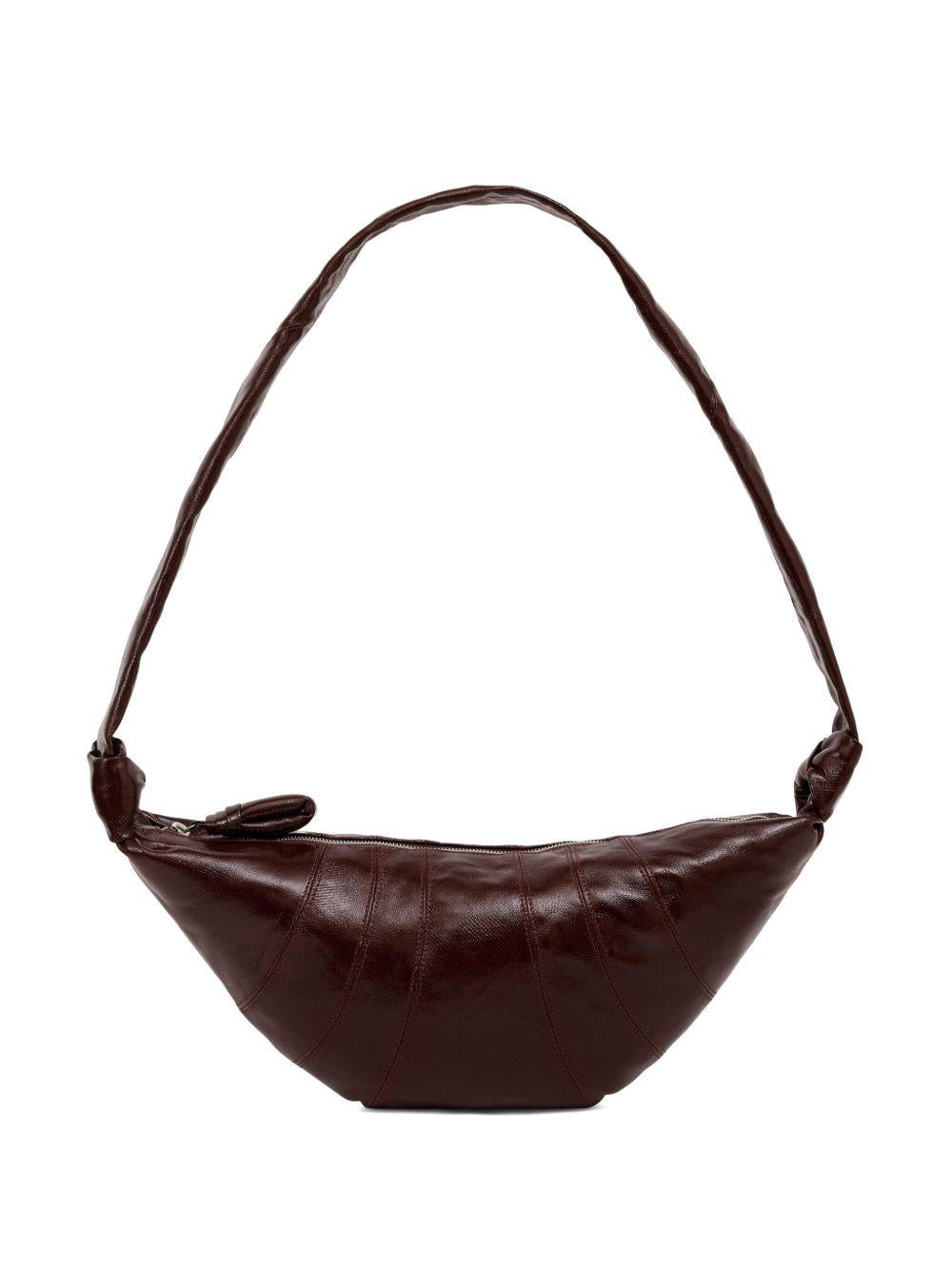 Medium Croissant Bag in Coated Cotton BG0001LF1329 BR401 CHOCOLATE FONDANT LEMAIRE 