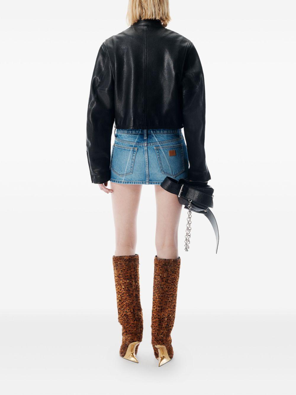 Skort con Pieghe in Denim Blu Marmorizzato Effetto Vintage 4DC4255914 400C VINTAGE MARBLED BLUE ALEXANDER WANG 