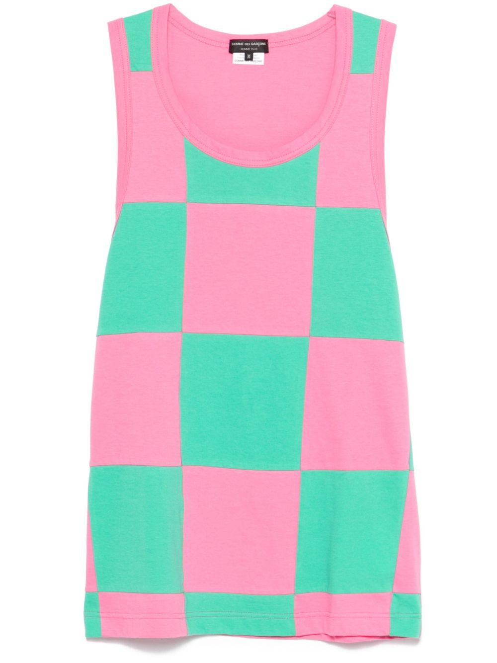 Plaid Tank Top POT004 1 PINK GREEN COMME DES GARCONS HOMME PLUS 