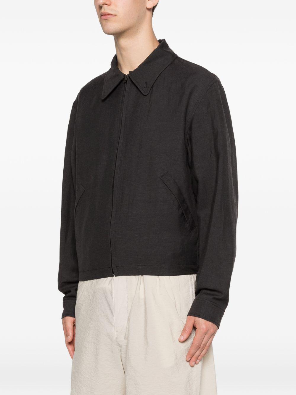 Short Blouson in Viscose Linen Gabardine OW1231LF1561 BK983 ASH BLACK LEMAIRE 