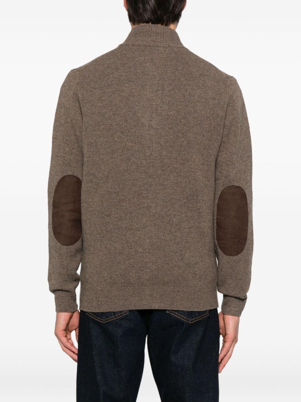 Maglione con zip Patch MKN0731MKN ST52 DARK STONE BARBOUR 