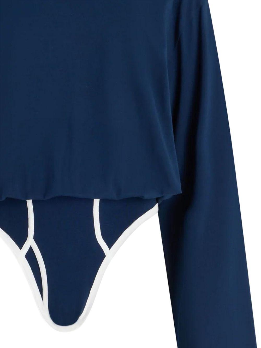 Long-Sleeved Twisted Bodysuit 2602WTO492J032 59 NAVY JEAN PAUL GAULTIER 