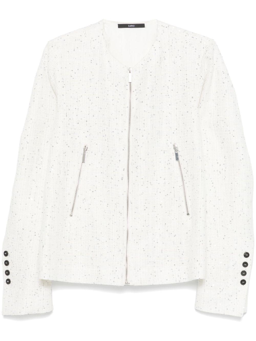 Bomber N°36 Intrecciato Paillettes Bianco SS25N36 INTRECCIATO PAILETTES BIANCO SAPIO 