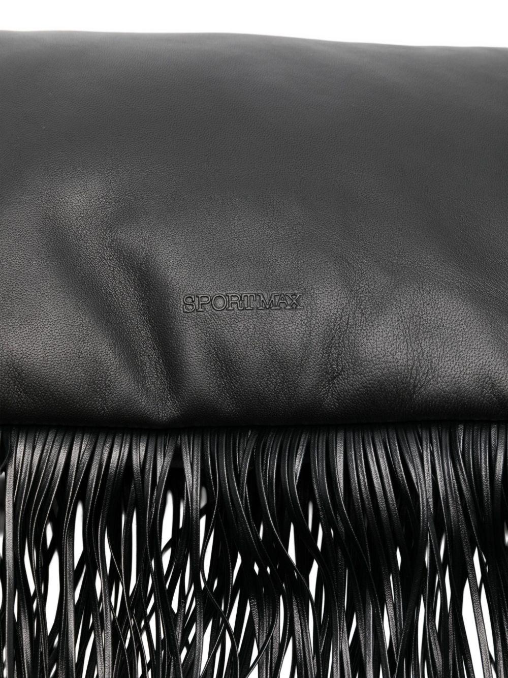 Mini Soffy Bag in nappa con frange SOFFYFRINGESMM81193 003 NERO SPORTMAX 