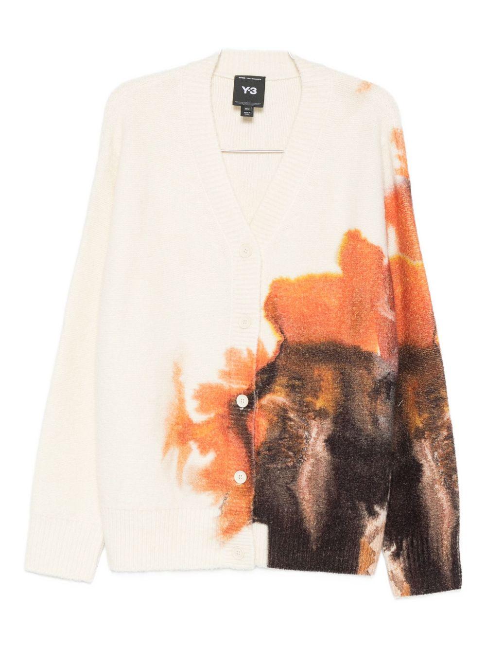 Cardigan con stampa grafica<BR/> JX7333 WHITE Y-3 