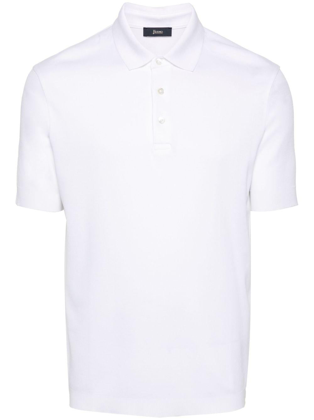 Knitted cotton polo shirt JPL00125U52059 1000 Bianco HERNO 